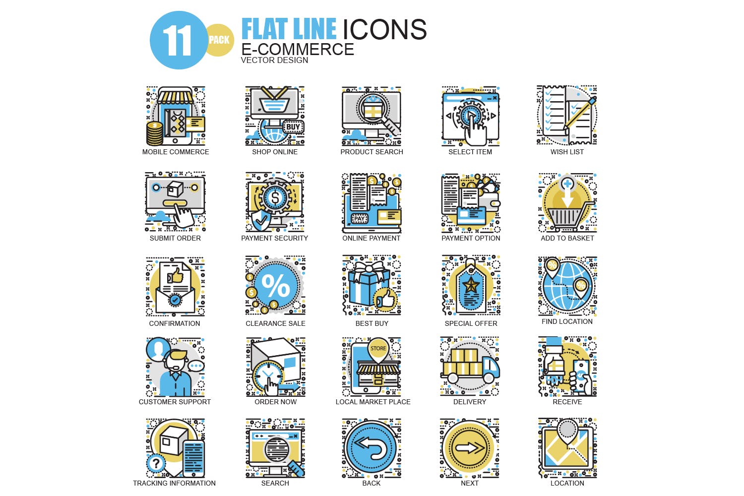 150枚概念主题扁平设计风格矢量线性图标 Line icons插图(5)