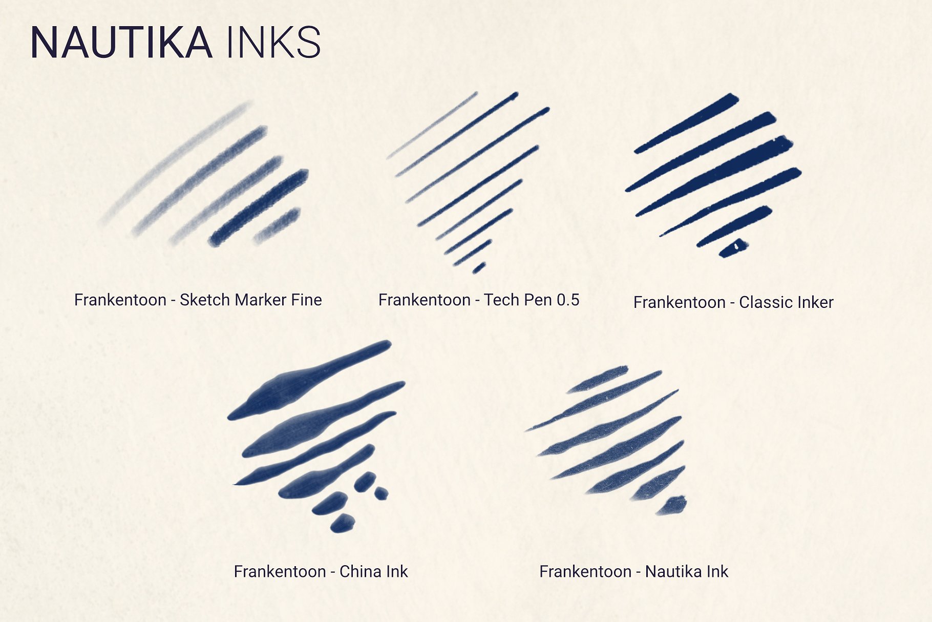 手绘插画概念艺术家Procreate笔刷[水墨/马克笔/水彩] Nautika – Brush Pack for Procreate插图(2)