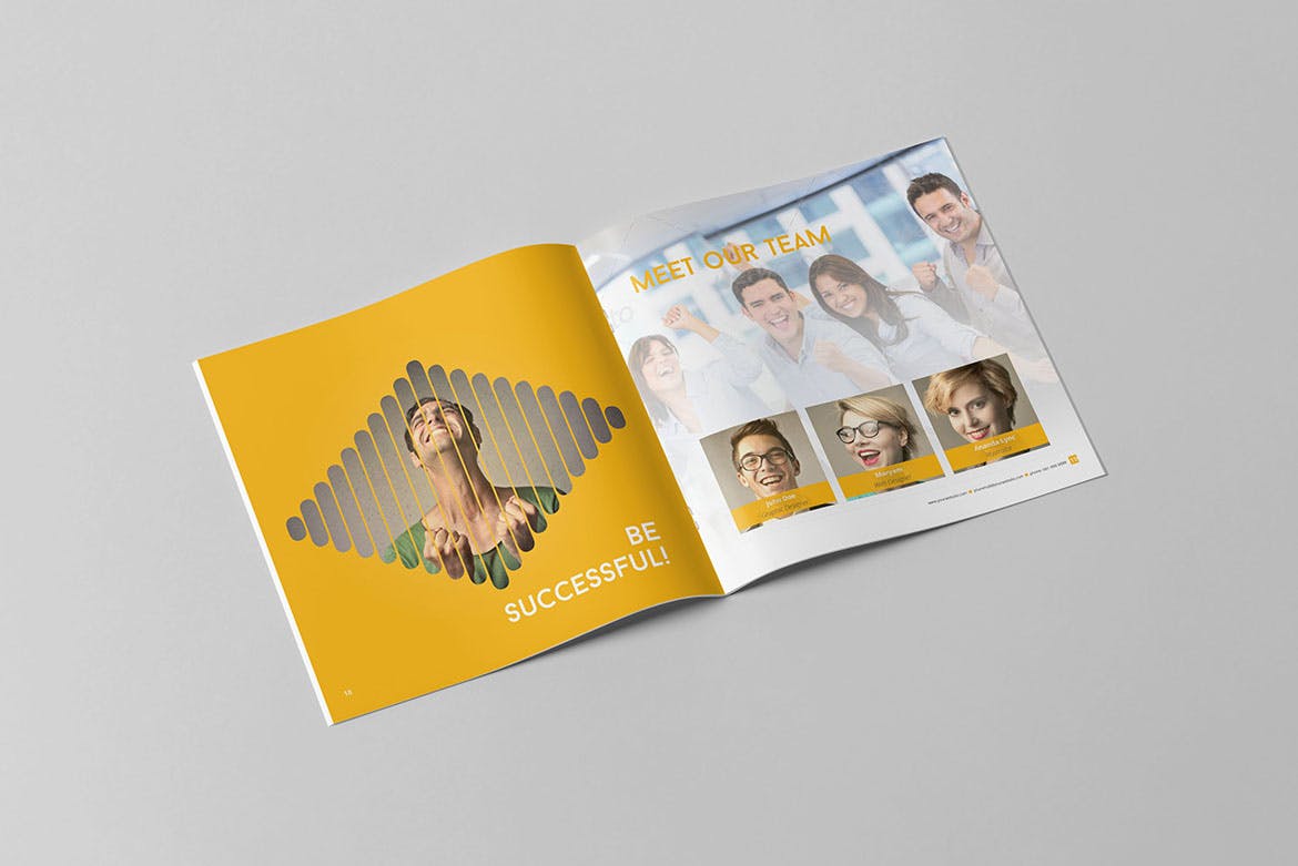 方形商务企业宣传画册设计模板 Square Business Brochure插图(9)