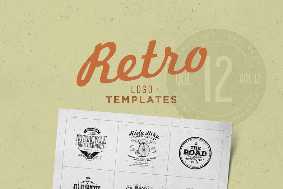 复古风格专业Logo设计模板v12 Retro Logo Templates V.12插图