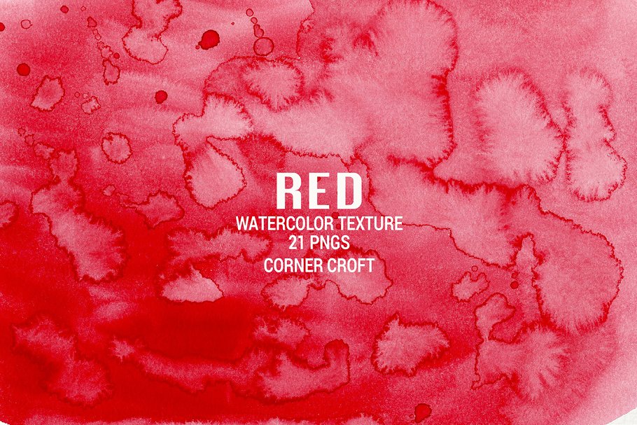 血红色水彩纹理 Watercolor Texture Red插图