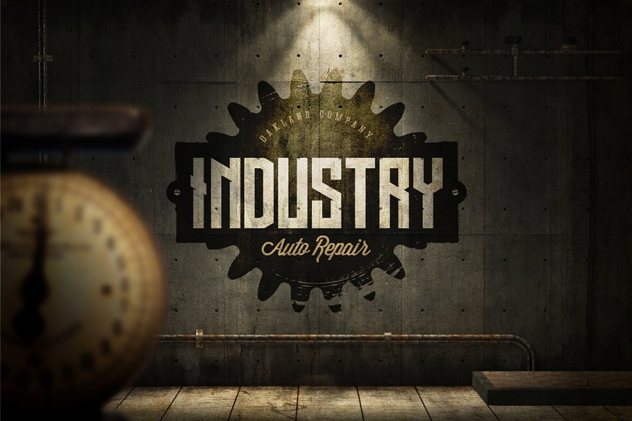 经典复古工业标识Logo设计模板 Vintage Industrial Logos Template插图