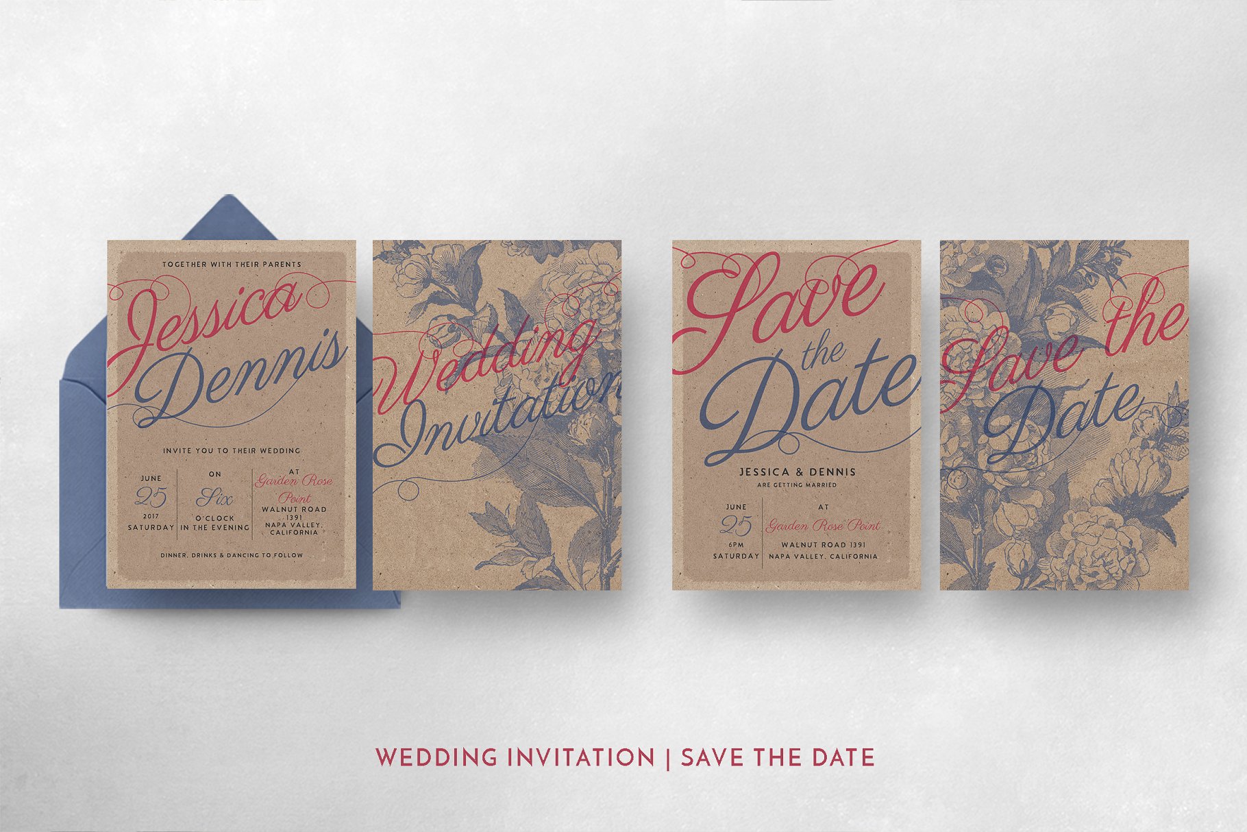 乡村气息婚礼邀请函设计套装 Rustic Wedding Invitation Suite插图(5)