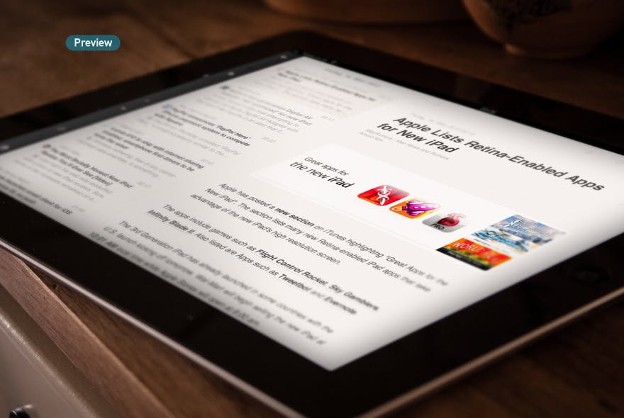 移动网站设计iPad平板电脑屏幕演示样机 iPad Website App UI Mock-Up插图(8)