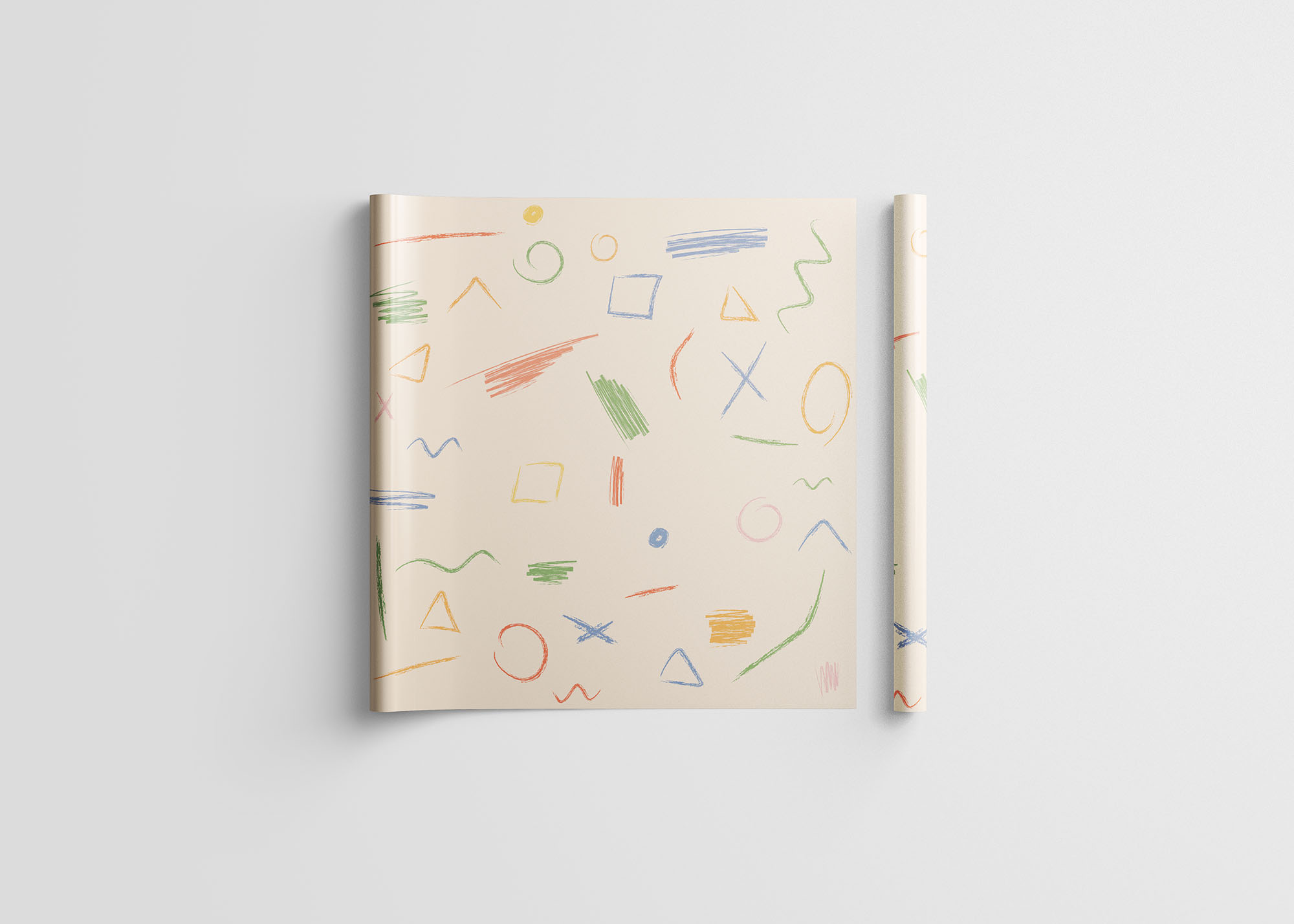 包装纸图案纹理设计效果预览样机模板 Wrapping Paper Mockup插图(7)
