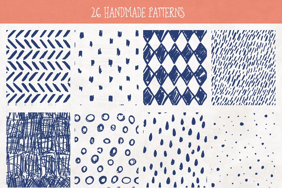 华丽手绘图案纹理集 Handmade Patterns and Textures插图(2)