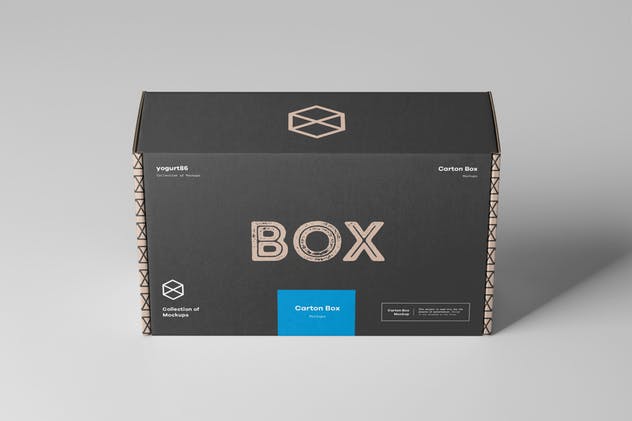 纸箱盒鞋盒礼品盒包装样机模板 Carton Box Mockup 23x14x8插图(4)