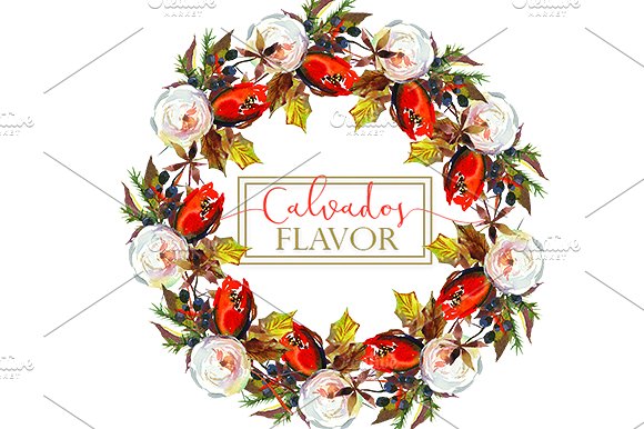 冬季红色水彩花卉剪贴画合集 Red Winter Flowers Clipart Set插图(11)