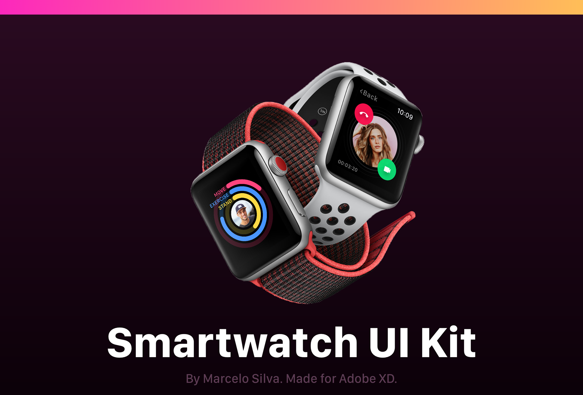 智能手表屏幕界面设计UI工具包 Smartwatch UI Kit for AdobeXD插图