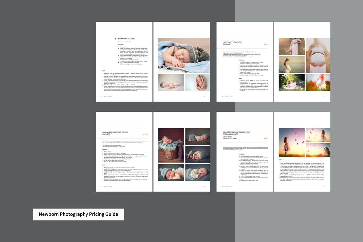 初生婴儿新生婴儿艺术摄影写真报价单设计模板 Newborn Photography Pricing Guide插图(13)