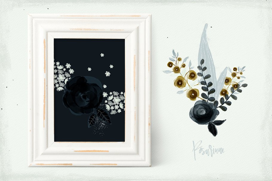 蔷薇科花卉手绘剪贴画 Rosarium – Floral Arrangements插图(5)