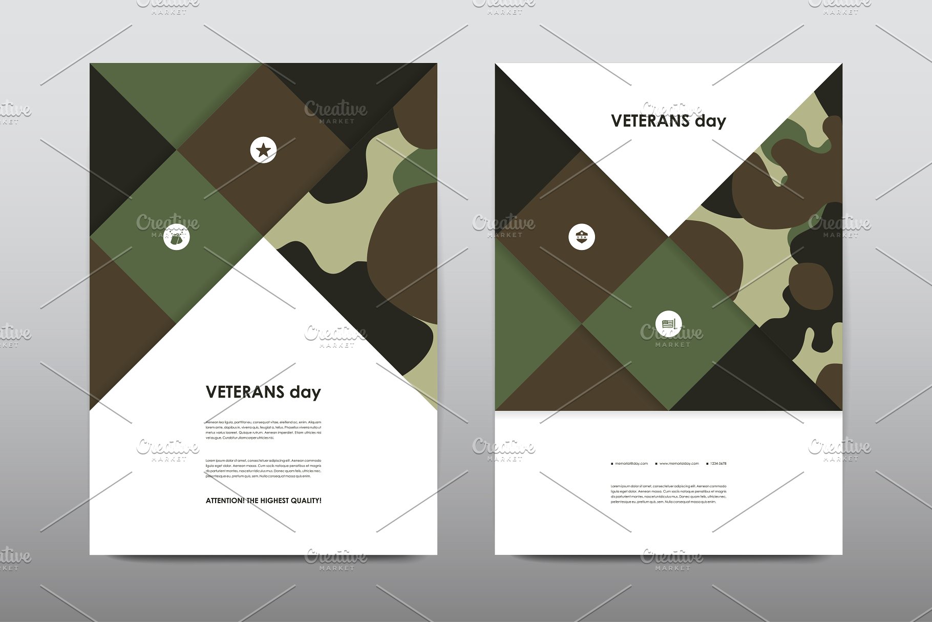 40+老兵节军人宣传小册模板 Veteran’s Day Brochures Bundle插图(23)