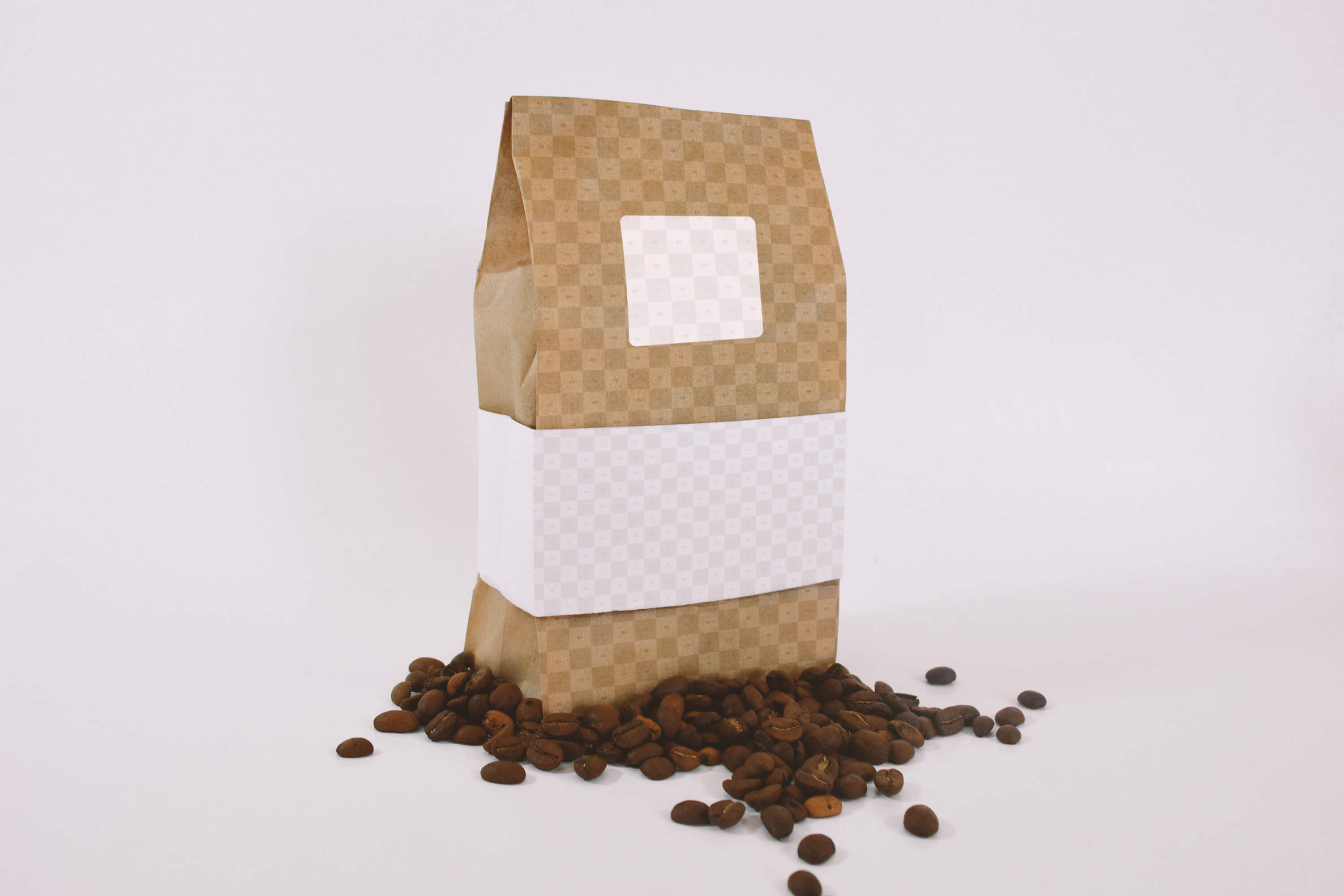 咖啡豆包装纸袋设计图样机模板 Coffee Bag Mockup Perspective View插图(1)