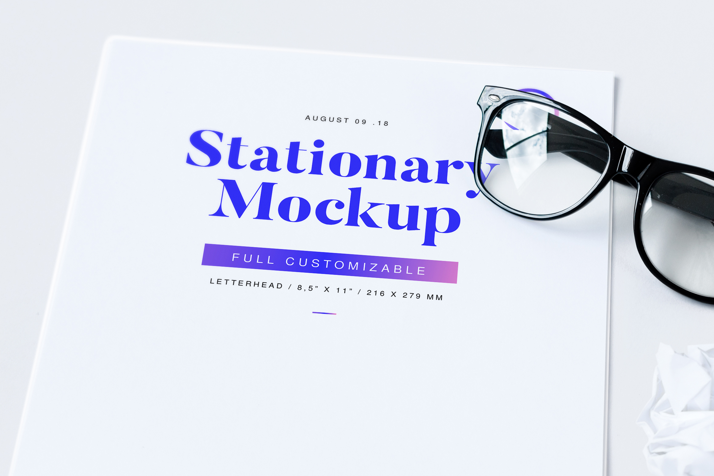 企业信纸信头排版设计印刷效果图样机02 Letterhead Mockup 02插图(1)