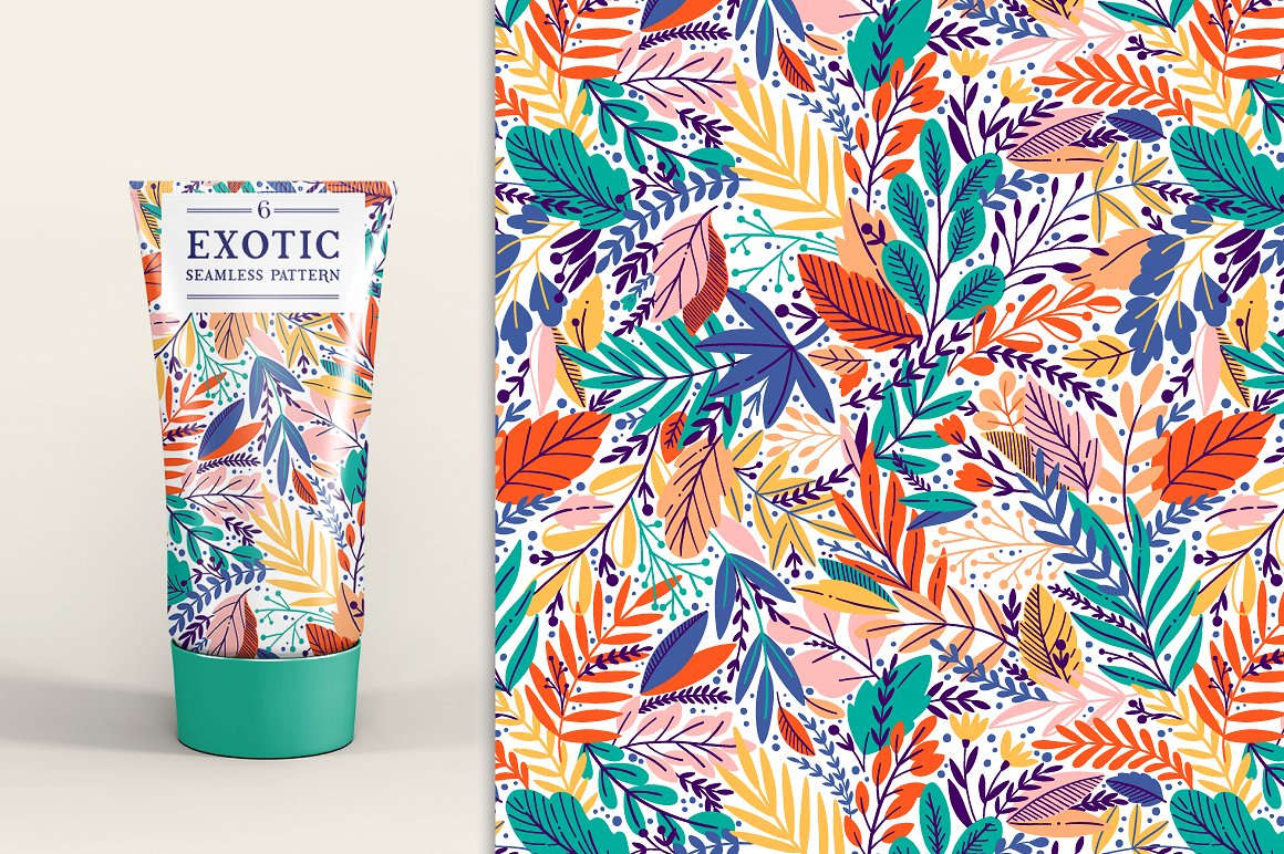 6个色彩鲜艳的异想天开叶子图案 6 Exotic patterns插图(5)