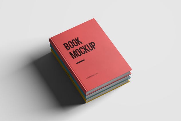 精装硬封面书样机模板 Hard Cover Book Mockup插图(4)