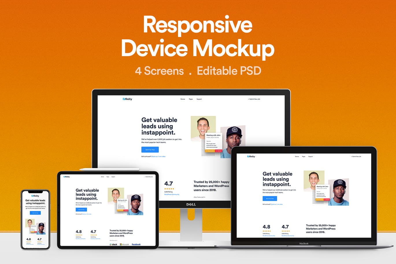 响应式网站设计效果图预览样机 Responsive Device Mockup 01插图