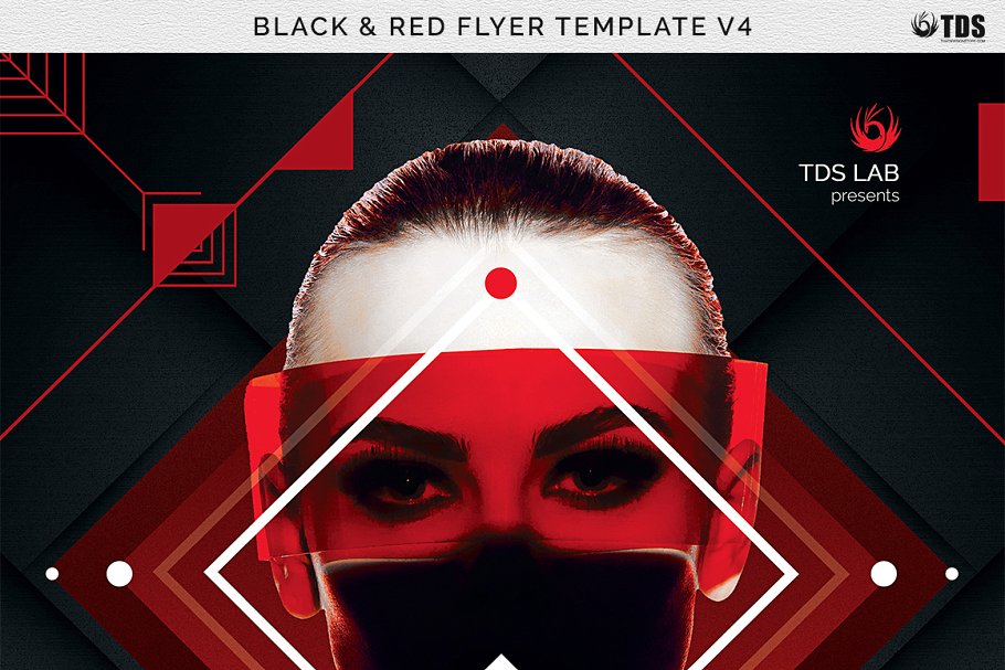 多用途炫酷红黑主题宣传海报模板 Black and Red Flyer PSD V4插图(6)