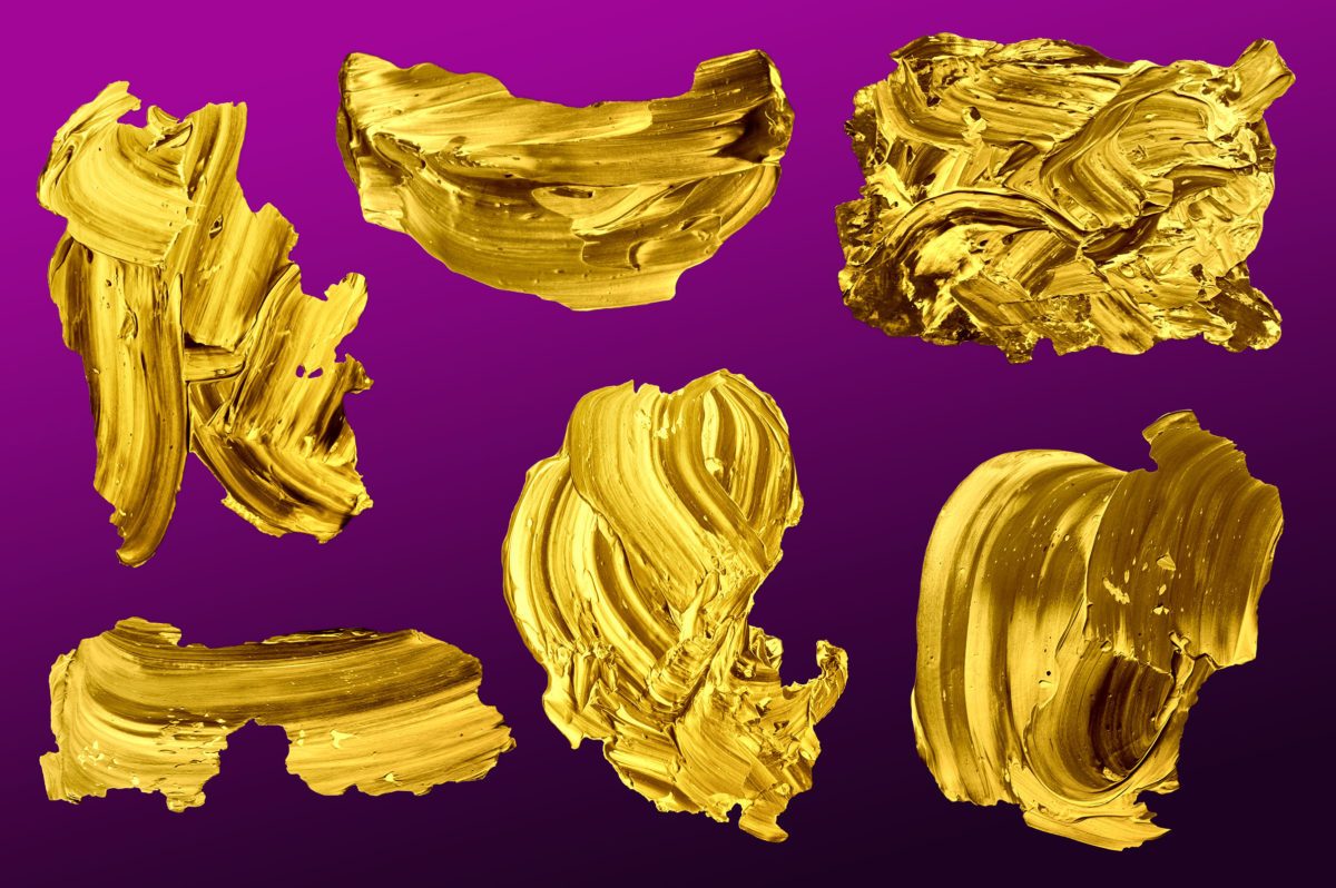 创意抽象纹理系列：金黄色颜料抽象纹理 Golden Paint插图(5)