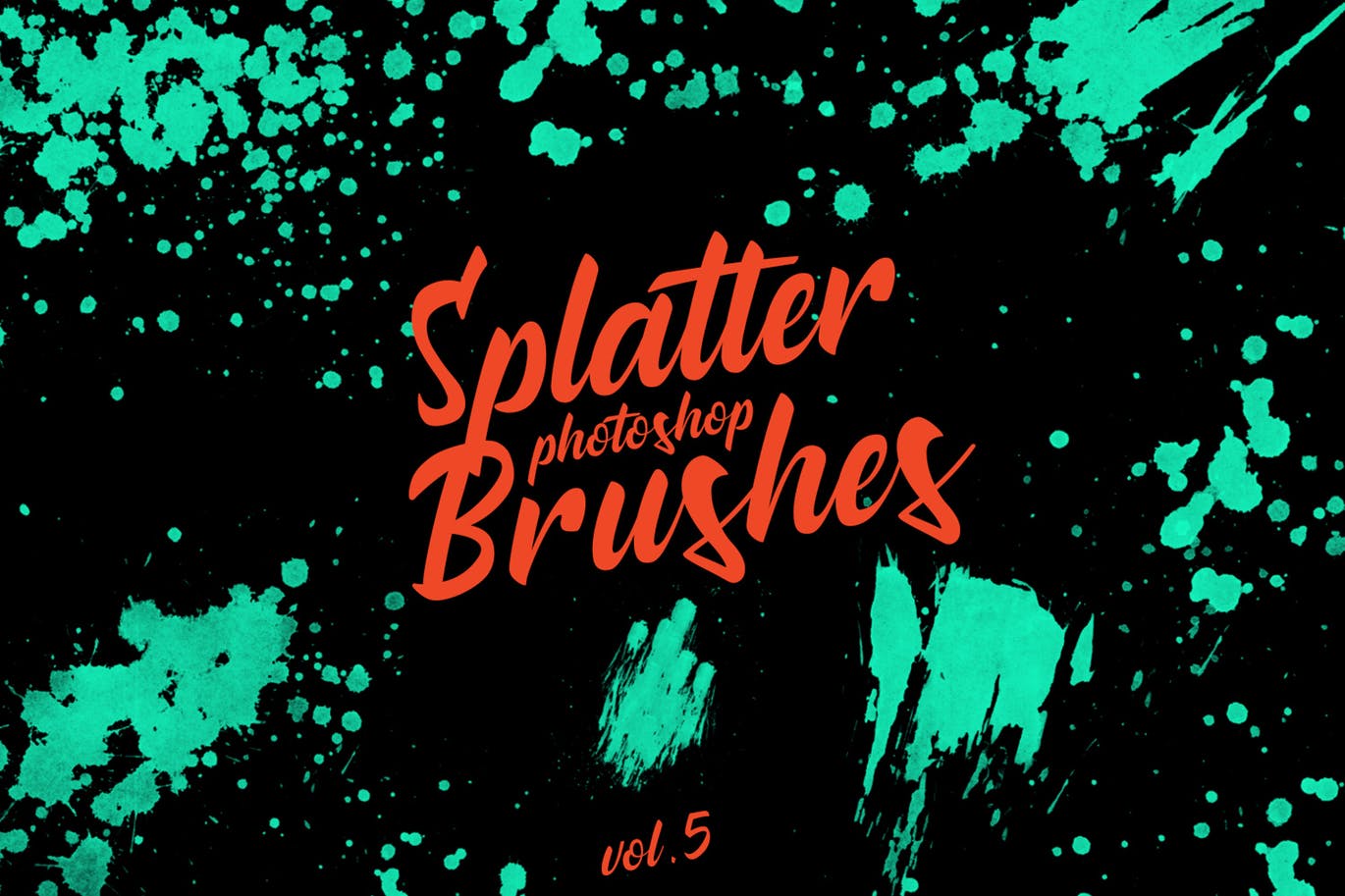 墨水飞溅泼墨图案纹理PS笔刷v5 Splatter Stamp Photoshop Brushes Vol. 5插图