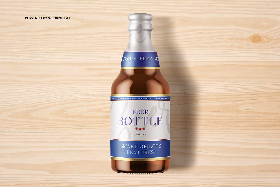啤酒瓶外观设计效果图样机PSD模板 Steinie Beer Bottle Mock-up插图(8)