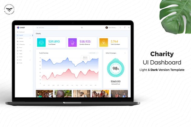慈善基金管理系统后台管理UI套件 Charity Admin Dashboard UI Kit插图(1)