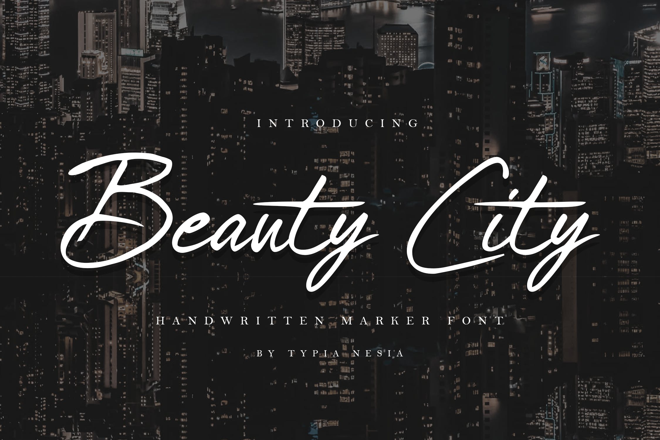 时尚英文手写草书字体下载 Beauty City插图