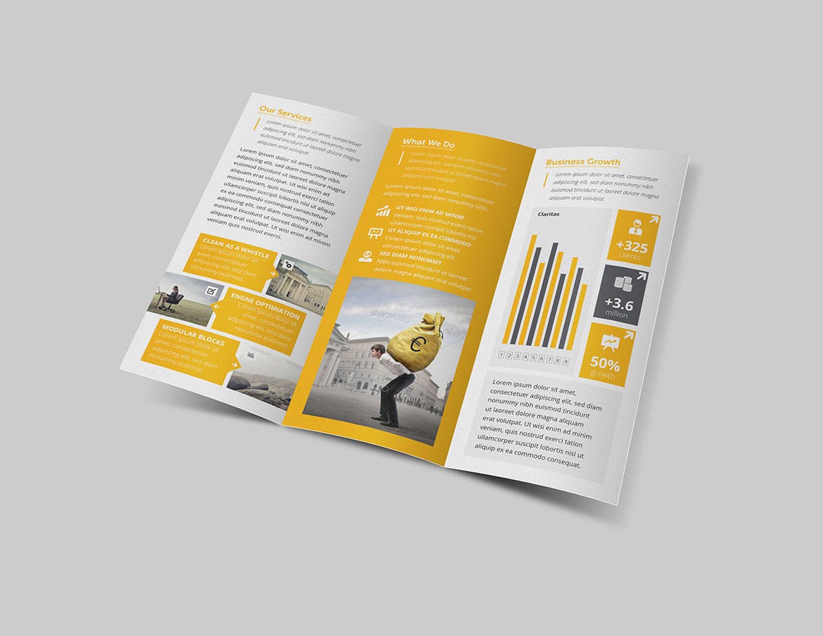 三折页设计风格多用途宣传单设计模板v5 Business Trifold Brochure Vol 5插图(1)