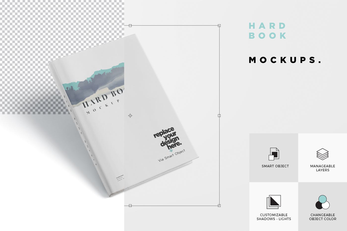 精装硬封图书封面设计效果图样机 Hard Book Mockups插图(6)