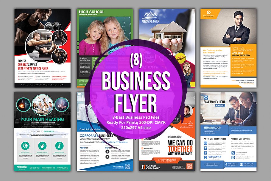 8款企业商务推广传单模板 (8) Corporate Business Flyer Bundle插图