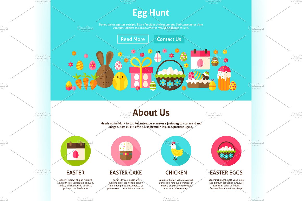 复活节 Banner 素材集合 Happy Easter Web Banners插图(5)