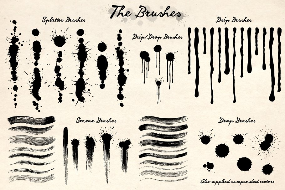 飞溅涂抹效果AI笔刷 Splatter & Smear Brushes插图(3)