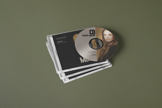 经典圆盘音乐CD封面样机模板 6 CD Cover Mockups插图(2)