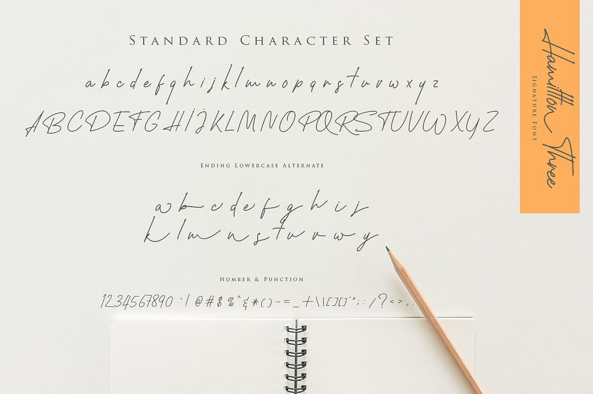 优雅设计风格英文钢笔签名字体 Hamillton Signature Script Typeface插图(5)