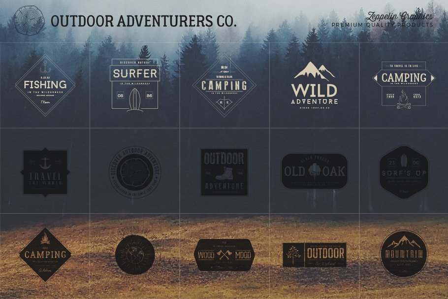 150个户外旅游探险主题Logo模板 150 Outdoor Adventurers Logos插图(15)
