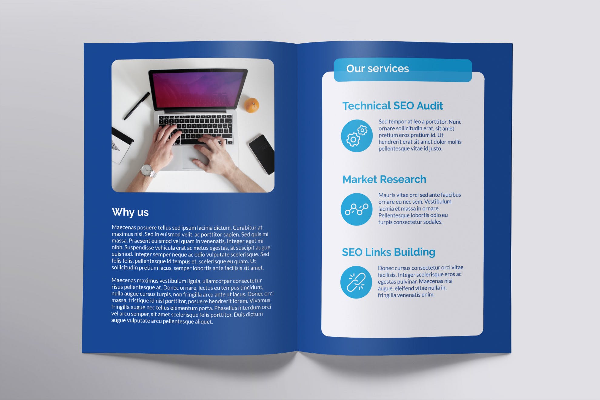SEO/SEM推广服务企业对折宣传单设计模板 SEO Agency Brochure Bifold插图(2)