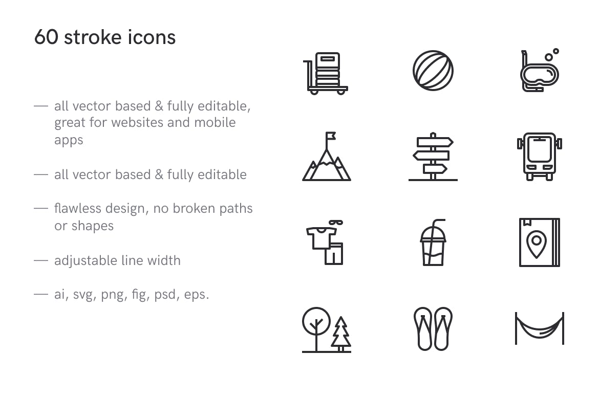 60枚职业职场相关矢量图标素材 Vocation Icons (60 Icons)插图(1)
