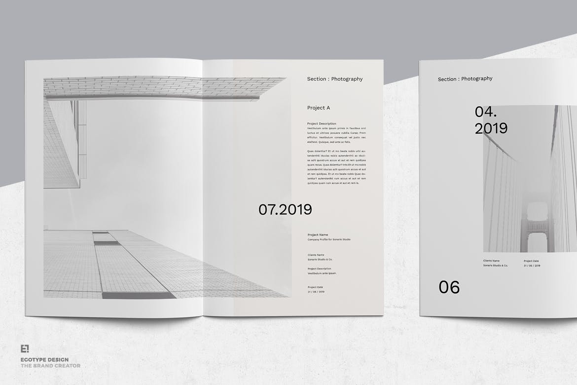 极简主义企业案例集画册设计模板 Portfolio插图(6)