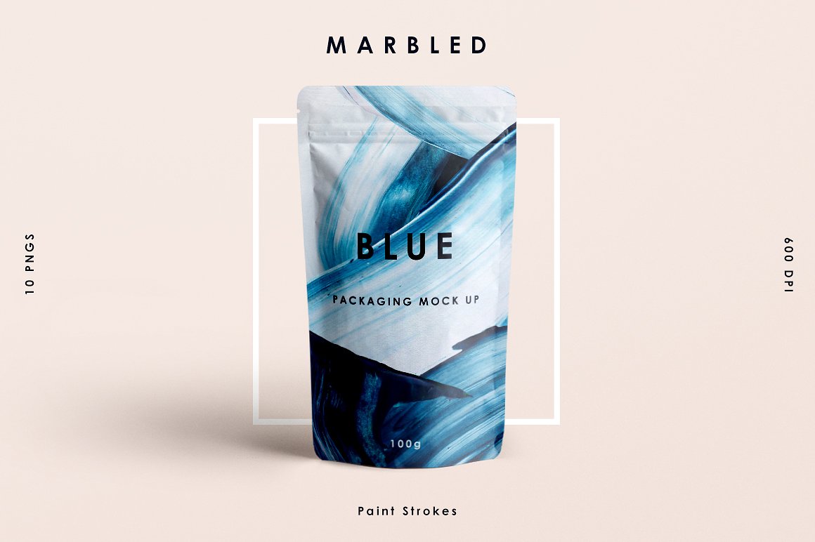 蓝色大理石油画泼墨纹理 Blue Marbled; Paint Strokes插图(1)