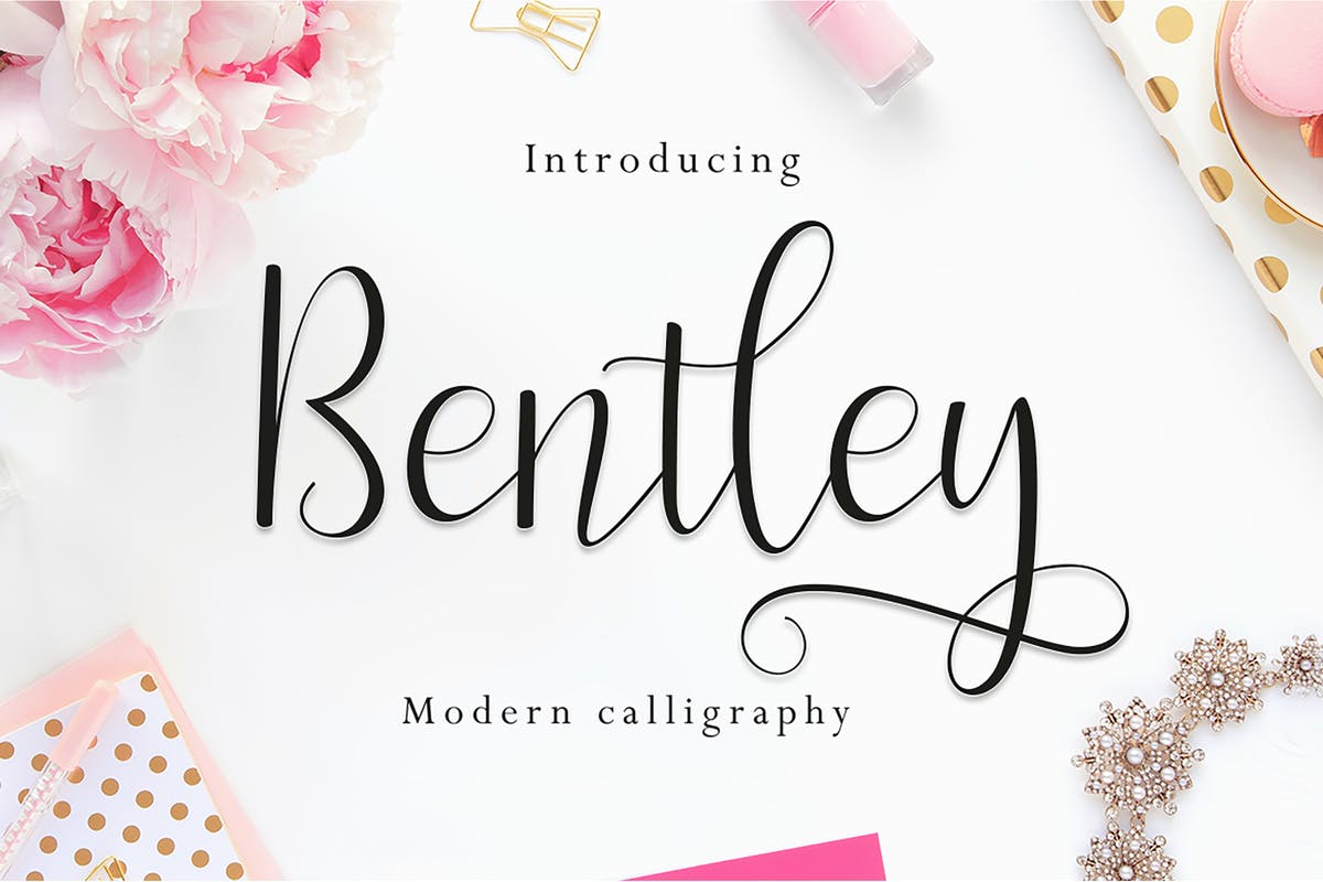女性品牌设计绝配手写英文字体 Bentley Script插图