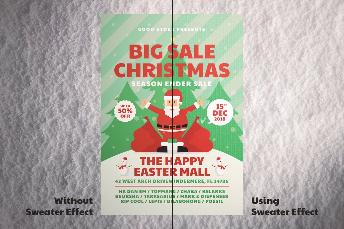 圣诞节促销海报传单设计模板 Christmas Sale Flyer插图(4)