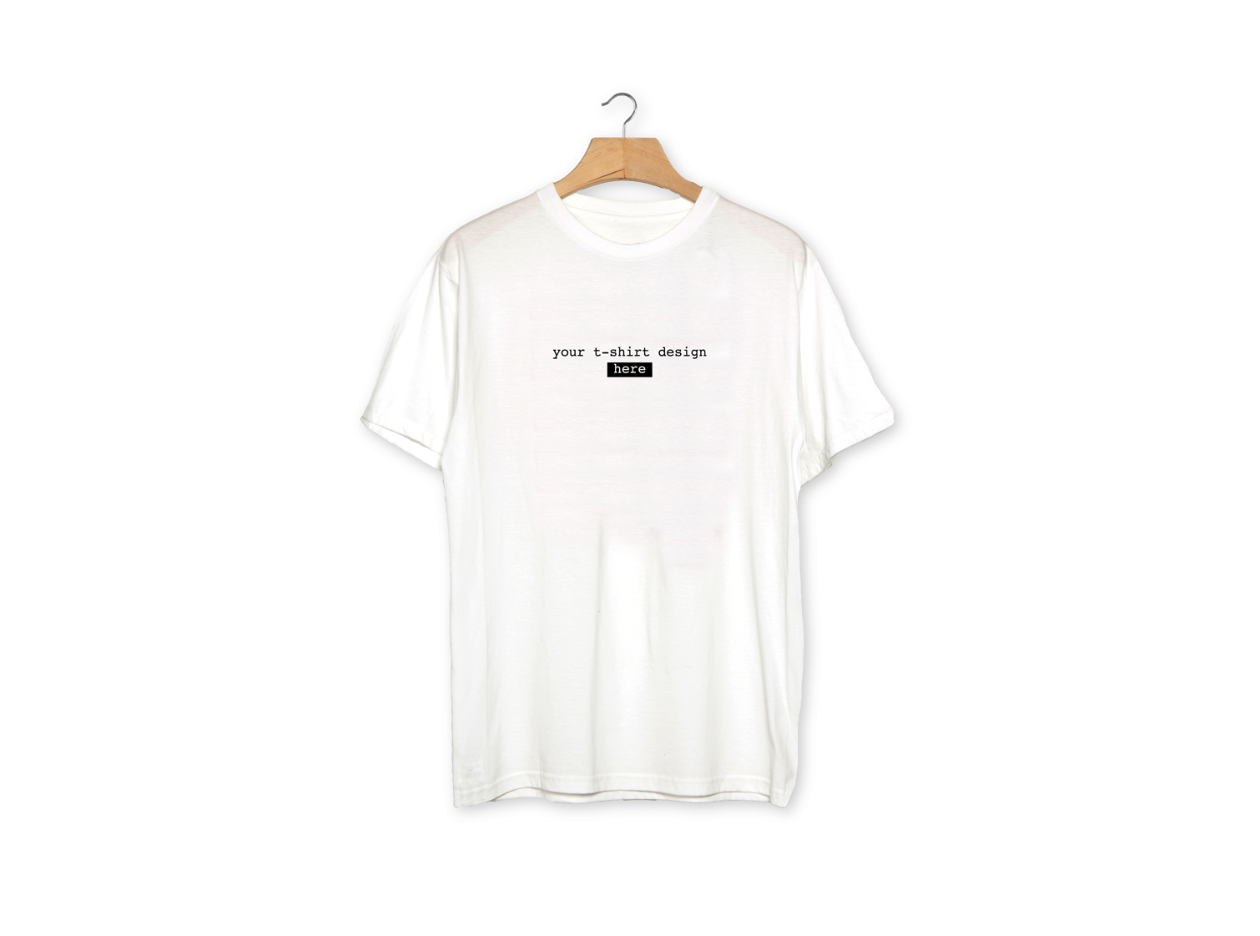 白色简约经典款T恤设计样机模板 White Realistic T-Shirt Mockup插图