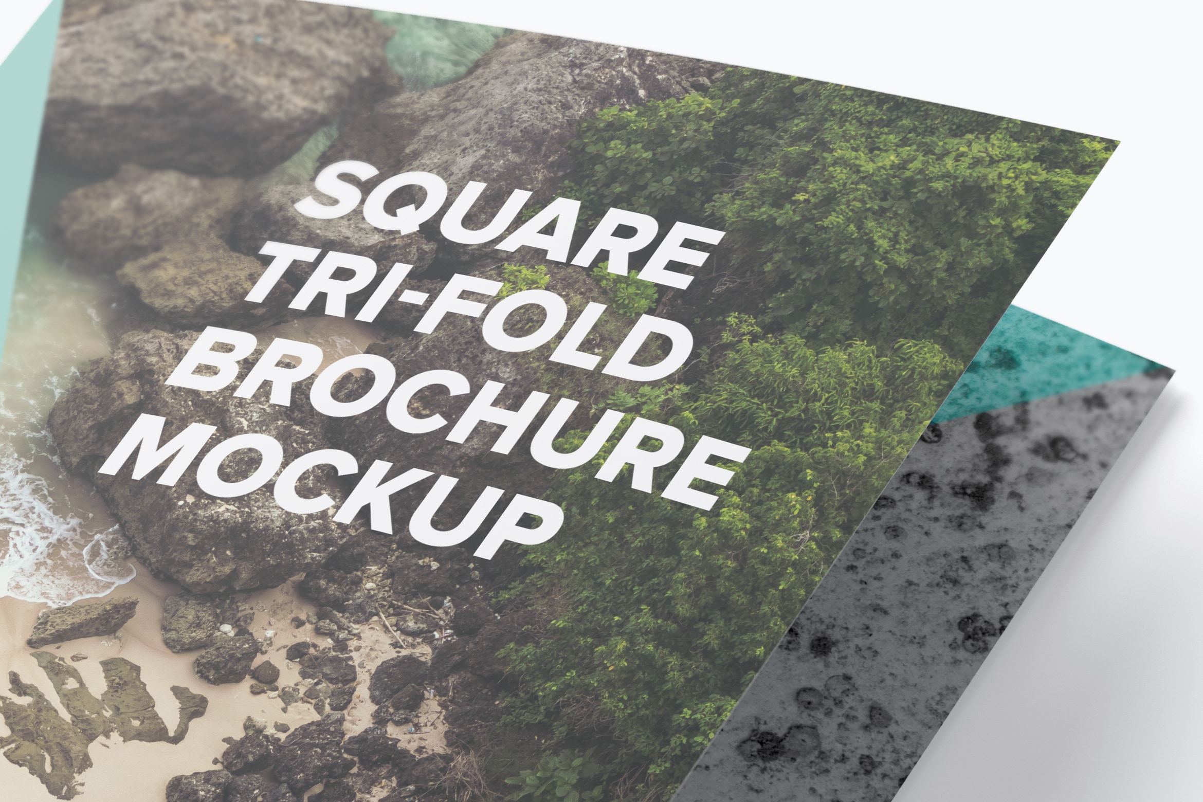 方形三折企业宣传册传单设计效果图样机01 Square Tri-Fold Brochure Mockup 01插图(1)