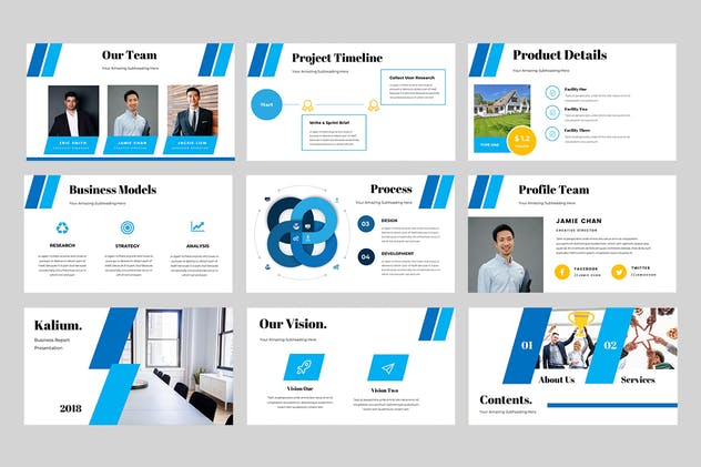 商务合作企业宣传幻灯片模板素材 Kalium Corporate Powerpoint Presentation插图(3)