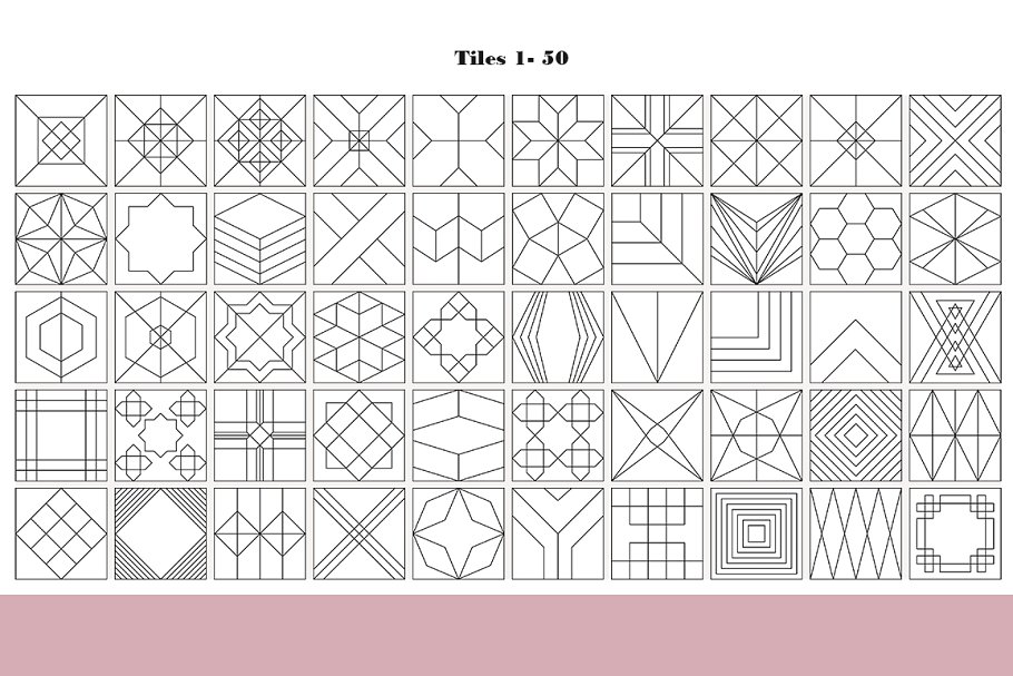 100款几何图案纹理 100 Geometric Tiles – Patterns插图(9)