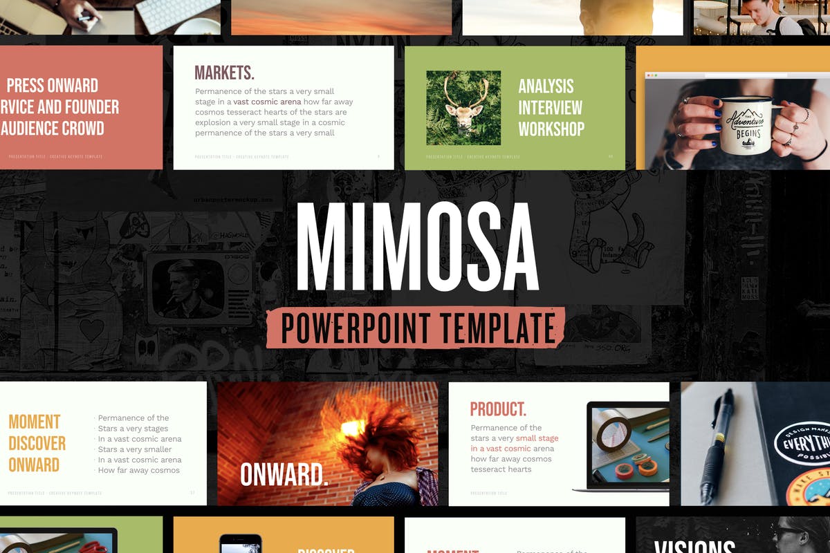 充满活力的PPT演示幻灯片模板 Mimosa — Powerpoint Presentation Template插图