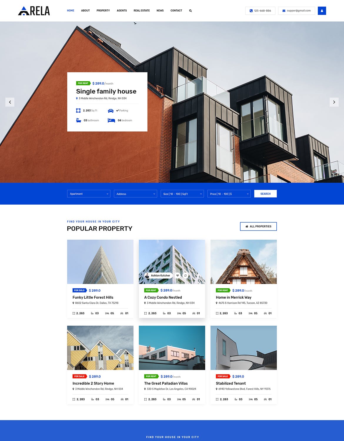 房地产经销商城网站设计PSD模板 Arela | Real Estate PSD Template插图(1)
