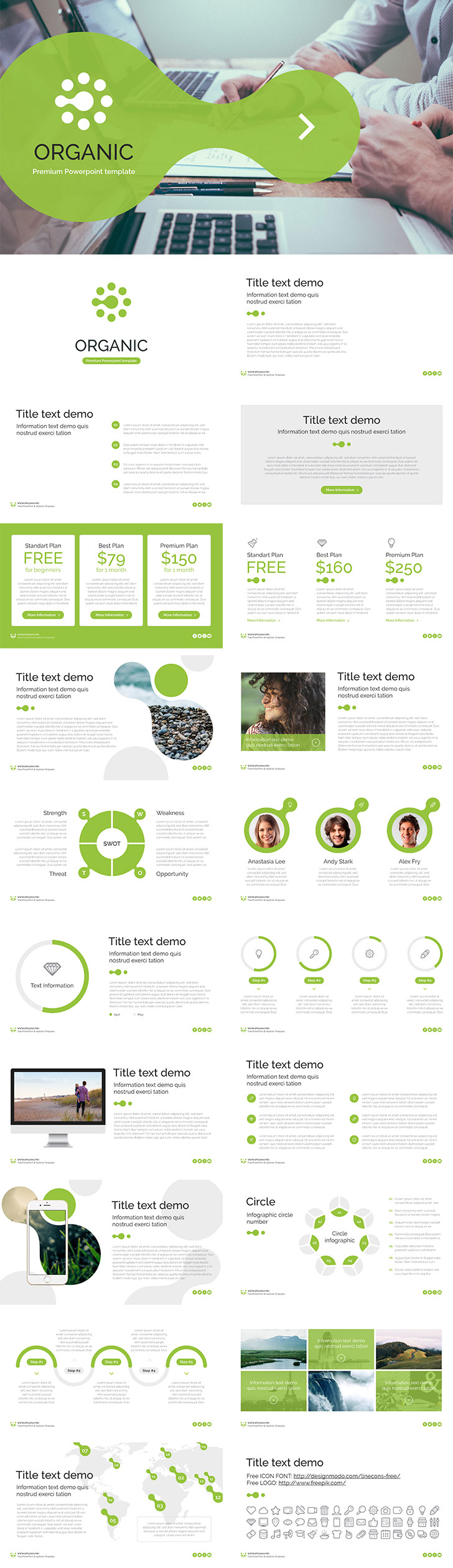 自然或原生态主题免费PPT模板 Free PowerPoint template Organic插图