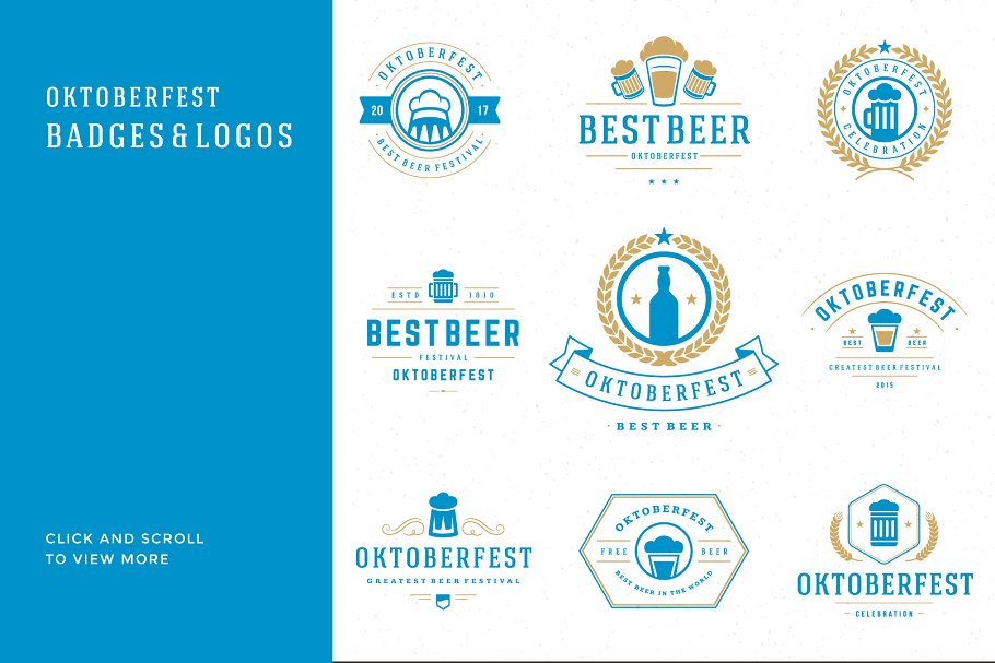啤酒节主题Logo徽标模板/设计元素 Oktoberfest big bundle插图(15)