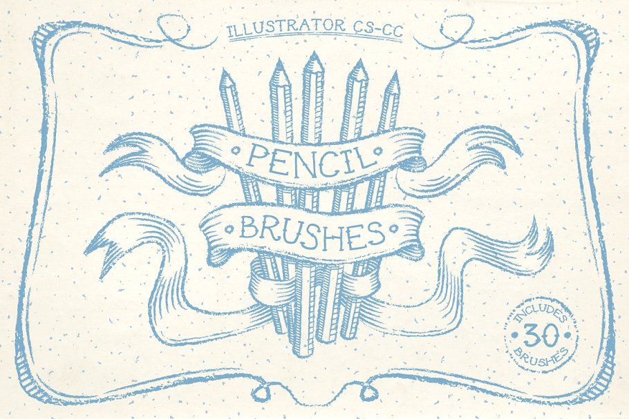 各种铅笔笔画AI笔刷 Pencil Brushes插图